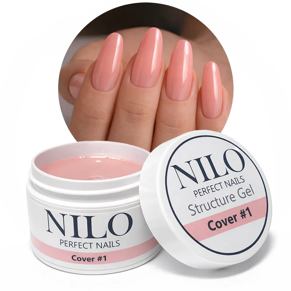 NILO Perfect Nails Builder Gel Cover 1 (50g) – Kryjący Żel Budujący Samopoziomujący